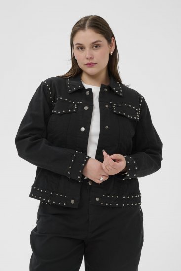 Kaffe Curve Brenn Twill Jacket Washed Black - Kavbojske jakne - 