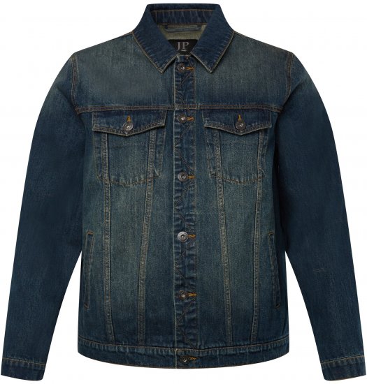 JP1880 Denim Jacket Dark Blue Denim - Jakne - Moške bunde za Močnejše Postave
