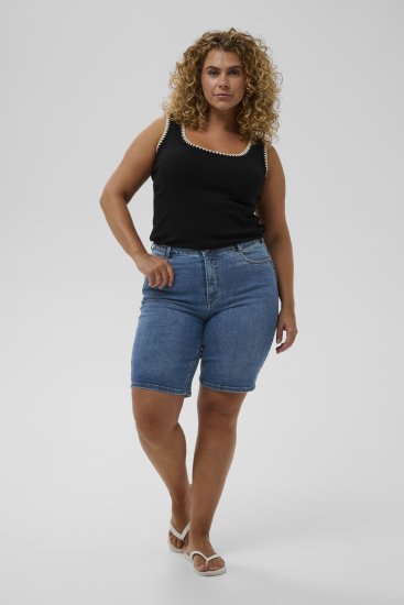 Kaffe Curve Emila Denim Shorts Blue - Kratke hlače - 