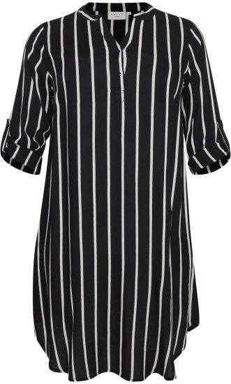 Kaffe Curve Milana Shirt Obleka Črna / Chalk črta - Obleke - 