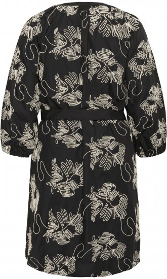 Kaffe Curve Kimmie Dress Black Chalk Embroidery - Midi obleke - 
