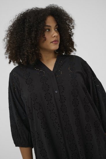Kaffe Curve Dina Dress Black Deep - Midi obleke - 