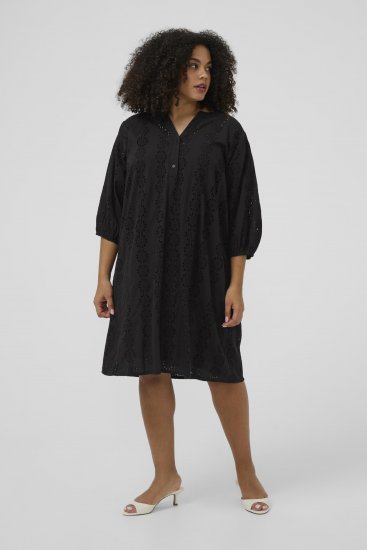 Kaffe Curve Dina Dress Black Deep - Midi obleke - 