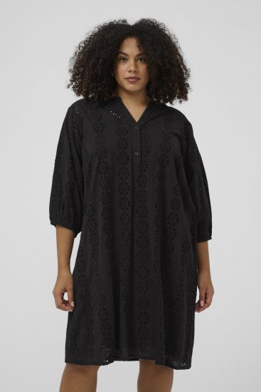 Kaffe Curve Dina Dress Black Deep - Midi obleke - 