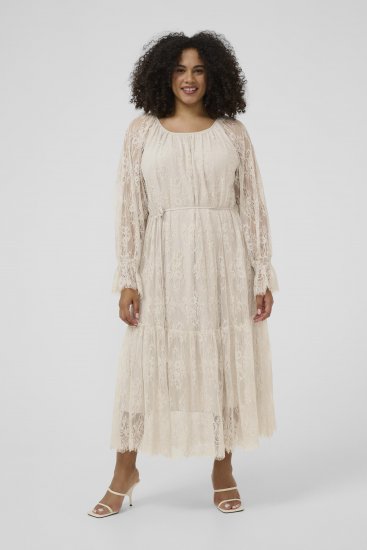 Kaffe Curve Amalie Lace Dress Moonbeam - Midi obleke - 