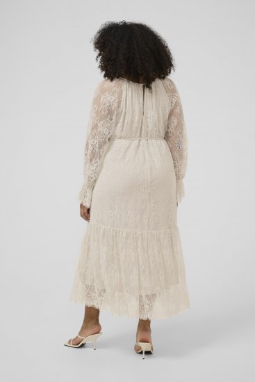 Kaffe Curve Amalie Lace Dress Moonbeam - Midi obleke - 