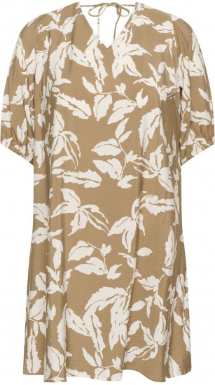 Kaffe Curve Marla Dress Oak Chalk Leaf - Midi obleke - 