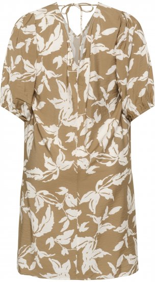 Kaffe Curve Marla Dress Oak Chalk Leaf - Midi obleke - 