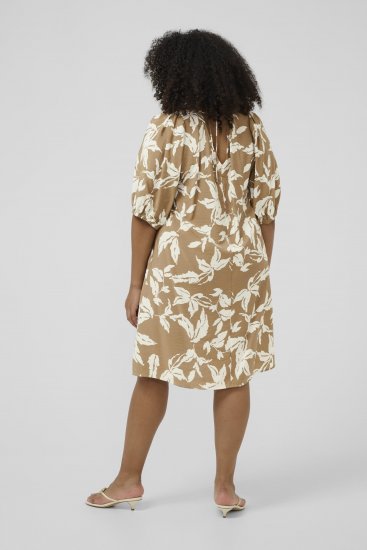 Kaffe Curve Marla Dress Oak Chalk Leaf - Midi obleke - 