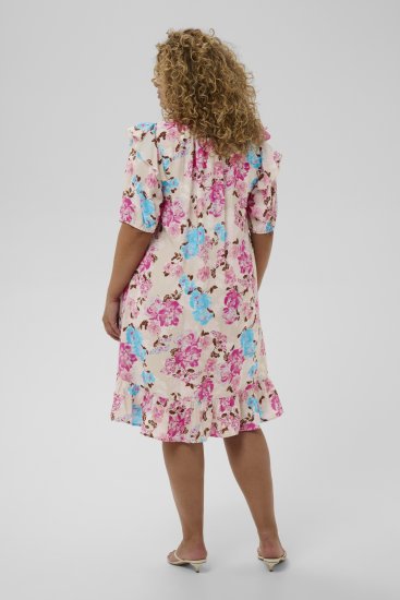 Kaffe Curve Hayley Dress Multi Color Flower - Midi obleke - 