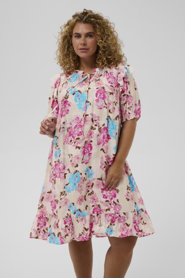Kaffe Curve Hayley Dress Multi Color Flower - Midi obleke - 