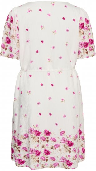 Kaffe Curve Rosa Mini Dress White Rose Border Flower - Mini obleke - 