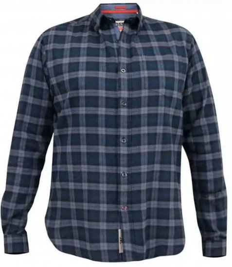 D555 Luton Checked Flanell Shirt Navy - Srajce - Moške srajce za Močnejše Postave