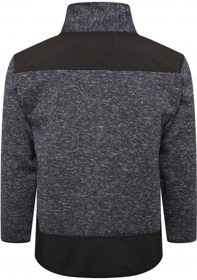 Kam jeans KV133 Twisted Marl Fleece Jacket Black - Jakne - Moške bunde za Močnejše Postave