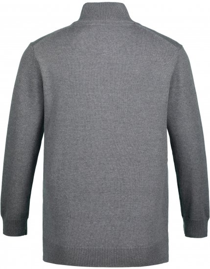 JP1880 Sweater Quarter Zipper Grey - Puloverji & jopice - Moški Puloverji & Jopice za Močnejše Postave