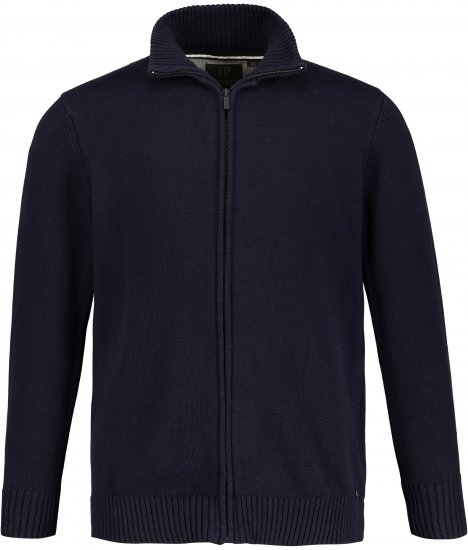 JP1880 Cardigan Knitted with Zipper Navy - Puloverji & jopice - Moški Puloverji & Jopice za Močnejše Postave
