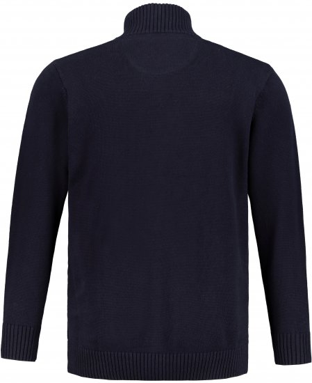 JP1880 Cardigan Knitted with Zipper Navy - Puloverji & jopice - Moški Puloverji & Jopice za Močnejše Postave