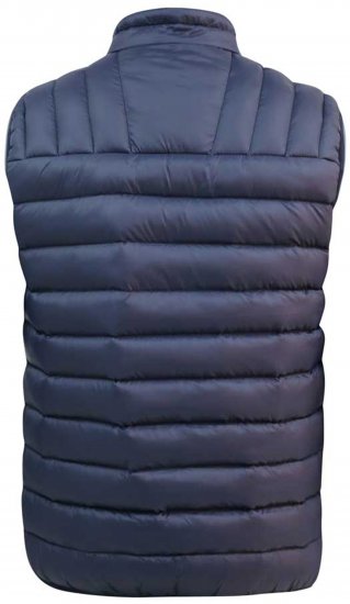 D555 WICKHAM 1 Puffer Gilet with Burgundy Lining Navy - Telovniki - Brezrokavniki v velikih velikostih