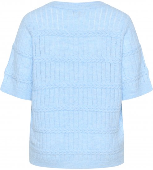 Kaffe Curve Minia Pullover Powder Blue Melange - Pleten puloverji - 