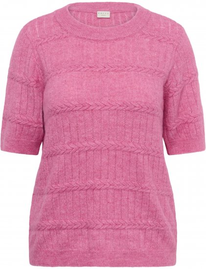 Kaffe Curve Minia Pullover Pink Power Melange - Pleten puloverji - 
