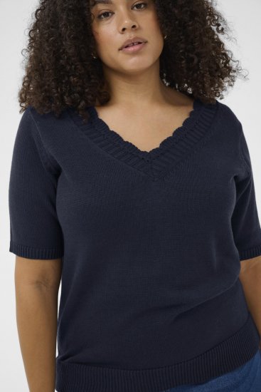Kaffe Curve Leani Knitted Pullover Midnight Marine - Pleten puloverji - 