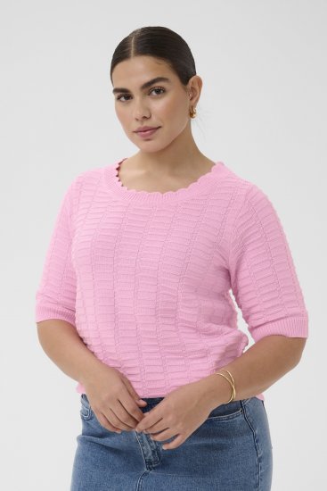 Kaffe Curve Lotia Pullover Pink Frosting - Pleten puloverji - 
