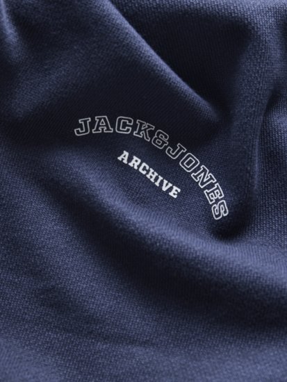Jack & Jones College Logo Hoodie Navy - Puloverji & jopice - Moški Puloverji & Jopice za Močnejše Postave