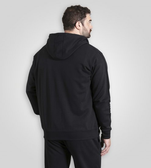 Duke Kenilworth Pin Tuck Sleeves Zip Through Hoodie Dark Navy TALL - TALL puloverji - 