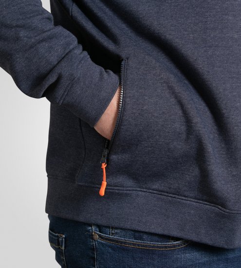 D555 Mansfield Hoodie with Zipper Navy - Puloverji & jopice - Moški Puloverji & Jopice za Močnejše Postave