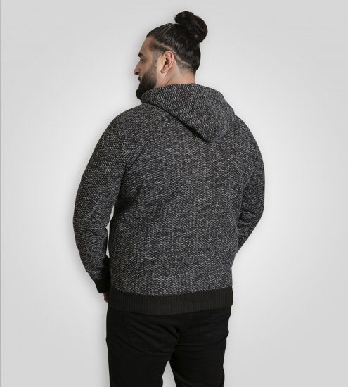 Duke Fareham Bonded Sherpa Lining Knitted Hoodie Grey - Puloverji & jopice - Moški Puloverji & Jopice za Močnejše Postave