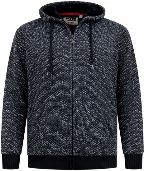 Duke Fareham Bonded Sherpa Lining Knitted Hoodie Grey - Puloverji & jopice - Moški Puloverji & Jopice za Močnejše Postave