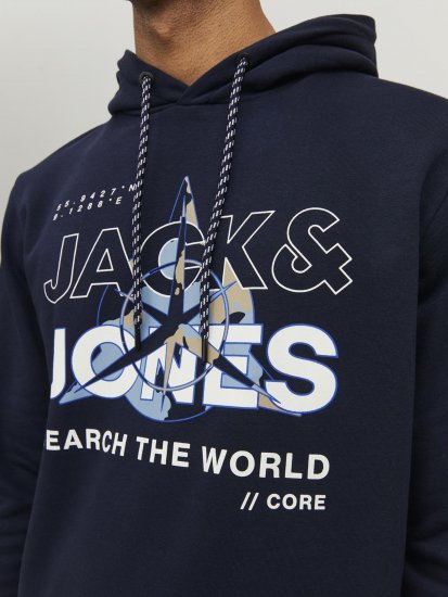Jack & Jones Hunt Hoodie Navy - Puloverji & jopice - Moški Puloverji & Jopice za Močnejše Postave