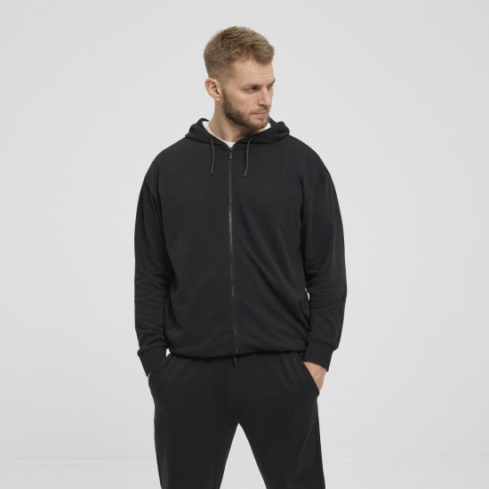 North Latitude Denim Hooded Full-Zip Sweatshirt Black TALL - TALL puloverji - 