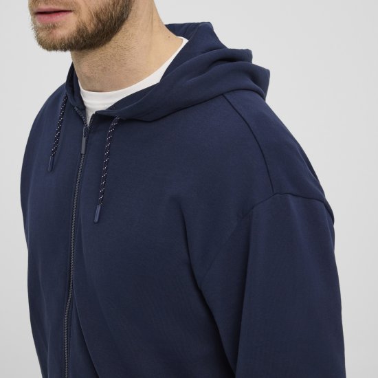 North Latitude Denim Hooded Full-Zip Sweatshirt Navy TALL - TALL puloverji - 