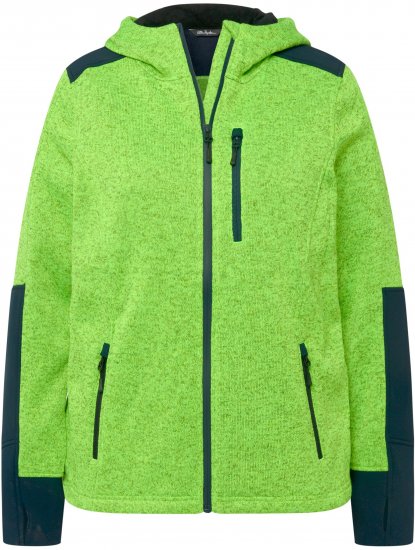 Ulla Popken Contrast Inserts Sweater Knit Hoodie Light Green - Puloverji & jopice - 