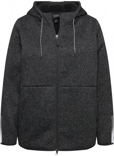 Ulla Popken Sweater Knit Fleece Hoodie Black - Puloverji & jopice - 