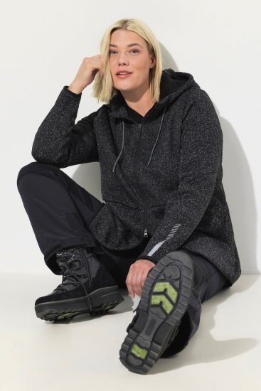 Ulla Popken Sweater Knit Fleece Hoodie Black - Puloverji & jopice - Udobni puloverji in pletenine