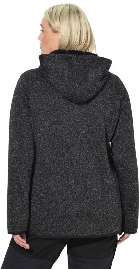 Ulla Popken Sweater Knit Fleece Hoodie Black - Puloverji & jopice - 