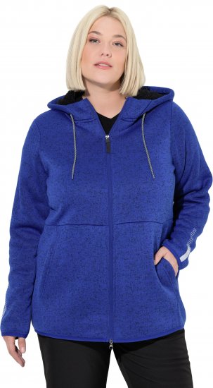 Ulla Popken Sweater Knit Fleece Hoodie Capri Blue - Puloverji & jopice - 