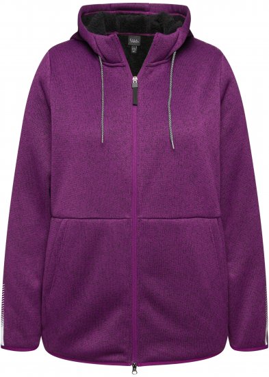 Ulla Popken Sweater Knit Fleece Hoodie Aubergine - Puloverji & jopice - 