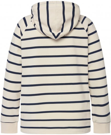 Ulla Popken Stripe Print Loungewear Hoodie Chalk - Puloverji & jopice - 