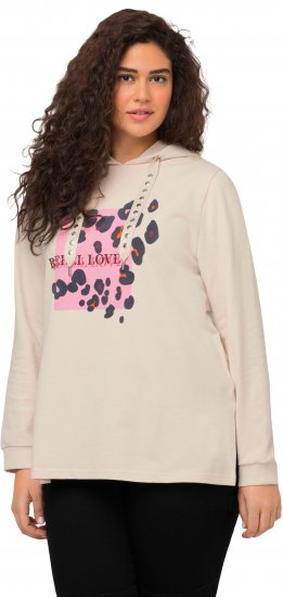 Ulla Popken REBEL LOVE Long Sleeve Graphic Hoodie Vanilla - Puloverji & jopice - 