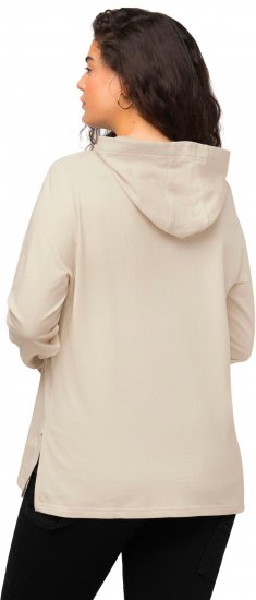 Ulla Popken REBEL LOVE Long Sleeve Graphic Hoodie Vanilla - Puloverji & jopice - 