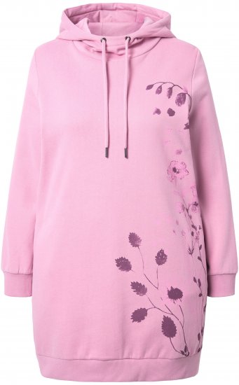 Ulla Popken Oversized Grass Graphic Hoodie Wildberry - Puloverji & jopice - 