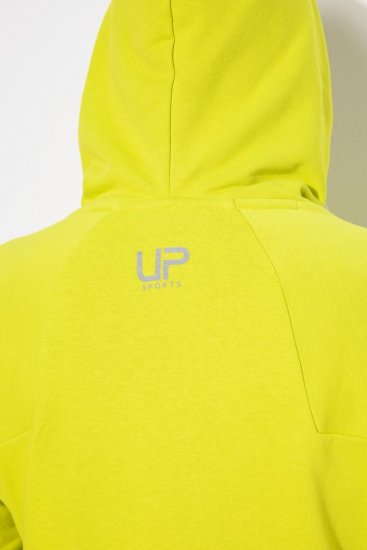 Ulla Popken Zippered Pocket and Reflective Piping Hoodie Green Apple - Puloverji & jopice - Udobni puloverji in pletenine