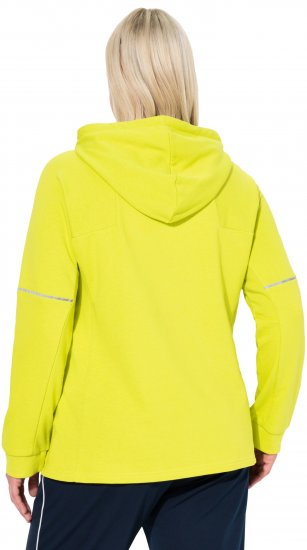 Ulla Popken Zippered Pocket and Reflective Piping Hoodie Green Apple - Puloverji & jopice - 