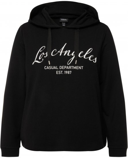 Ulla Popken City Name Graphic Hoodie Black - Puloverji & jopice - 