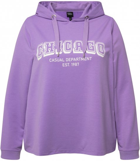 Ulla Popken City Name Graphic Hoodie Light Purple - Puloverji & jopice - 