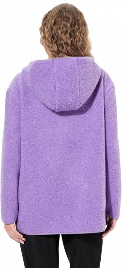 Ulla Popken Teddy Plush Long Sleeve Hoodie Pale Lilac - Puloverji & jopice - 