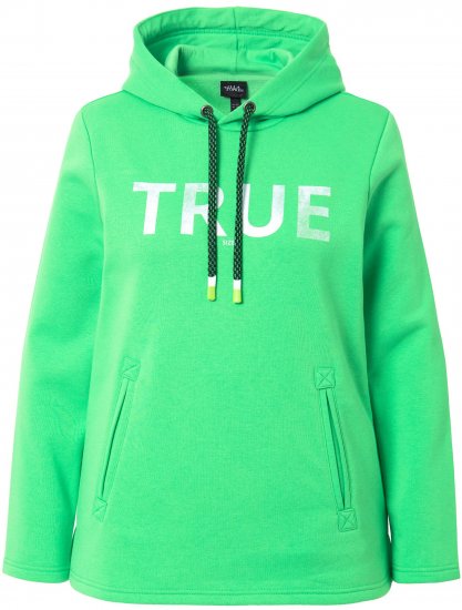 Ulla Popken TRUE Lettering Hoodie Mint Green - Puloverji & jopice - 